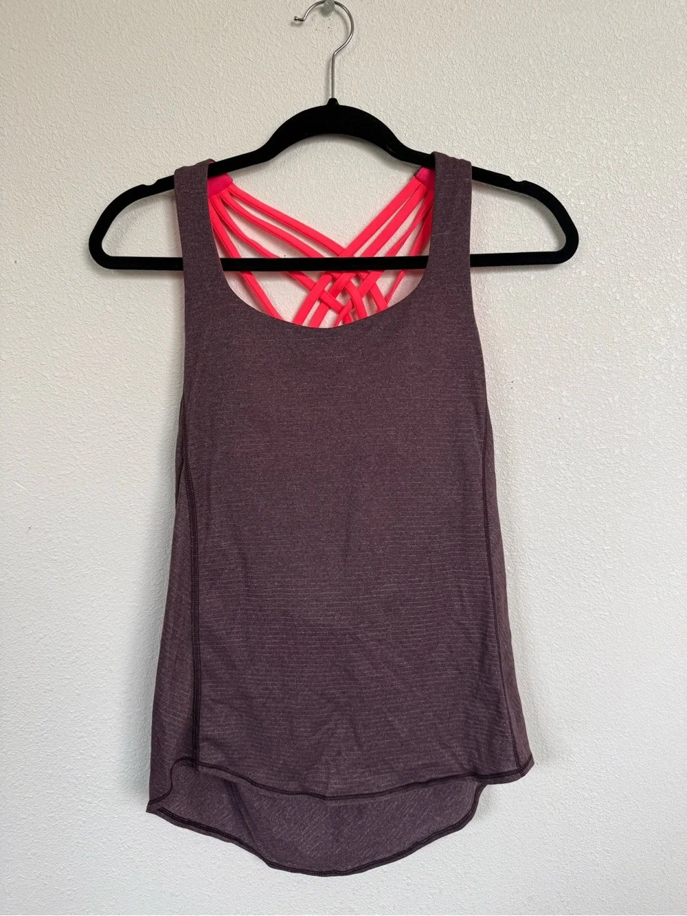 Lululemon Size 4 2-in-1 Strappy Bra Tank Top Open Back Yoga Workout